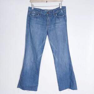 Joe's Jeans Women’s Size 30 Retro Raw Hem Cropped Wide Leg Distressed Denim